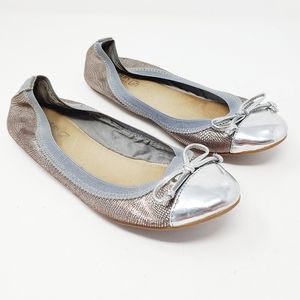 Sperry's Silver Ballet Flat Shoes Size Women's 8,5